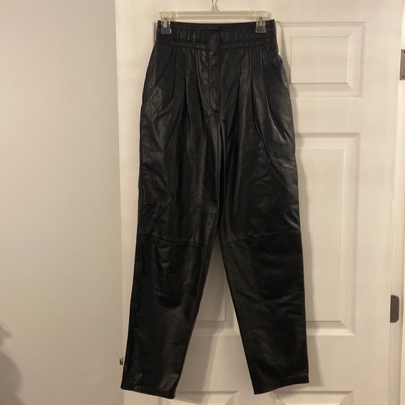 TOFFS Pants - TOFFS High waisted 100% leather pants size 6M inseam 30” waist 26” flat
